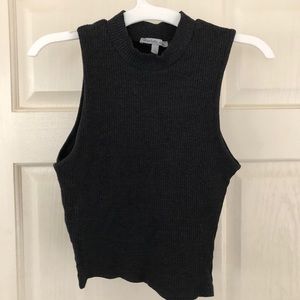 High Neck Grey Crop Top